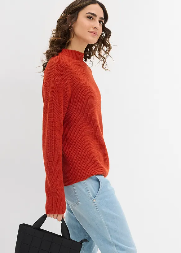 Maglione in filato fine di puro cotone biologico, bonprix