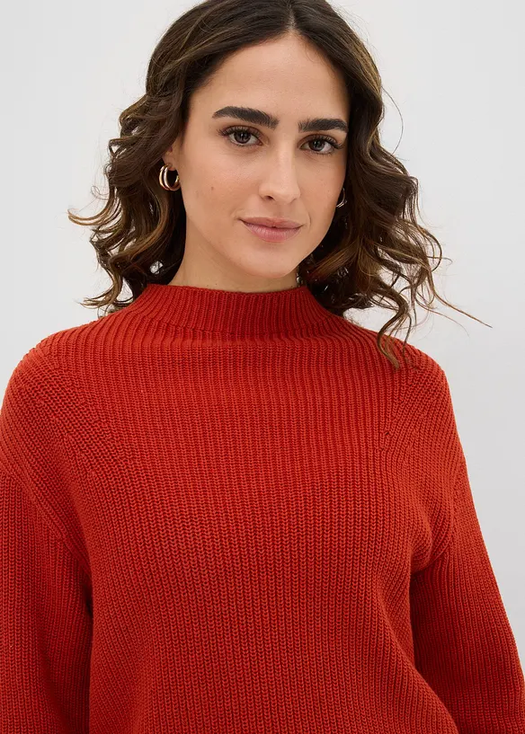 Maglione in filato fine di puro cotone biologico, bonprix
