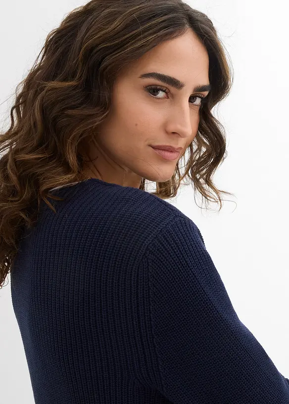 Maglione in filato fine di puro cotone biologico, bonprix