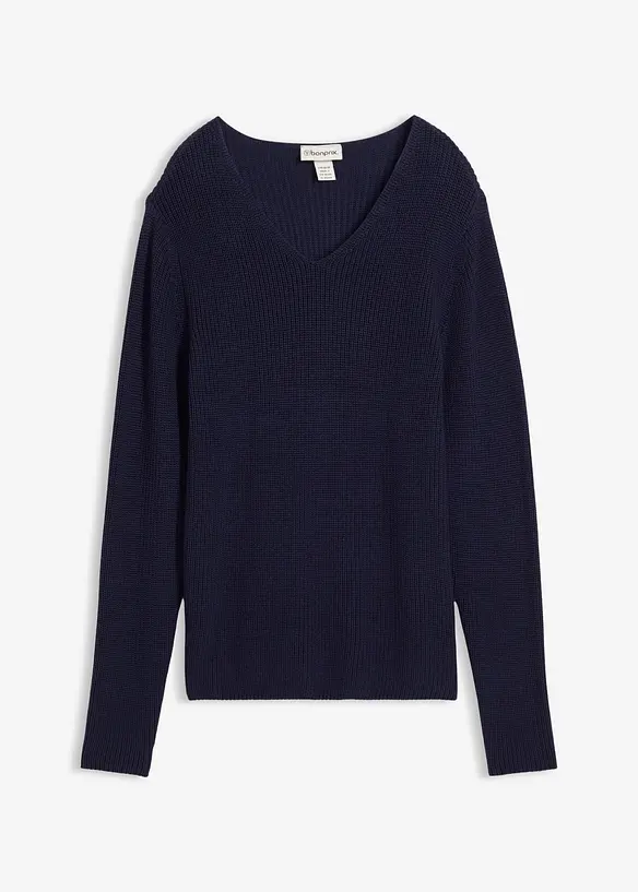 Maglione in filato fine di puro cotone biologico, bonprix