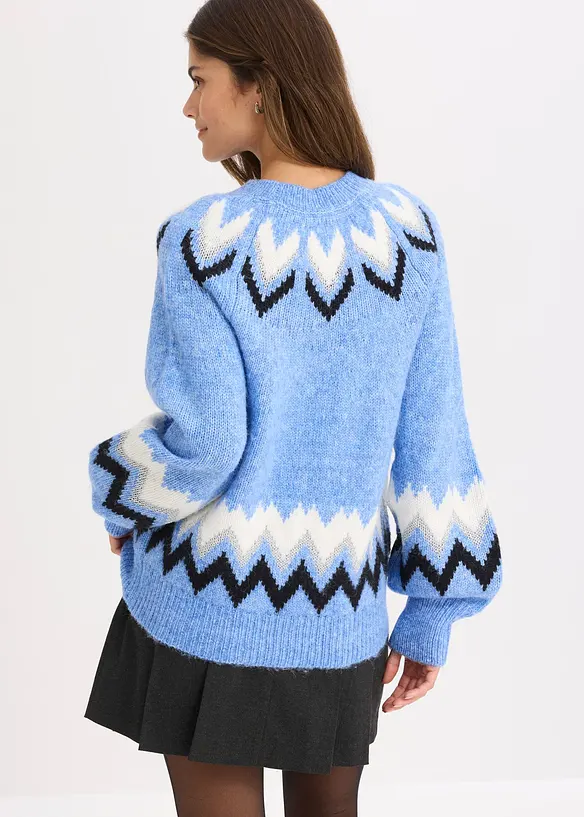 Maglione norvegese con righe glitterate, bonprix