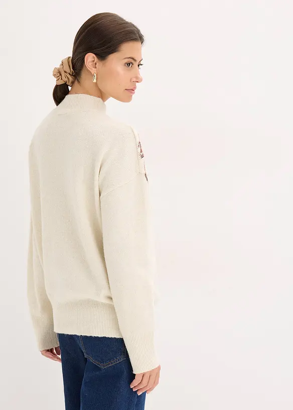 Maglione oversize con paillettes, bonprix