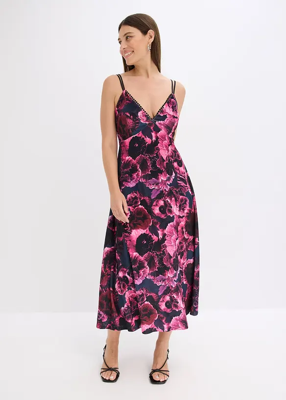 Abito midi in velluto lucido, bonprix