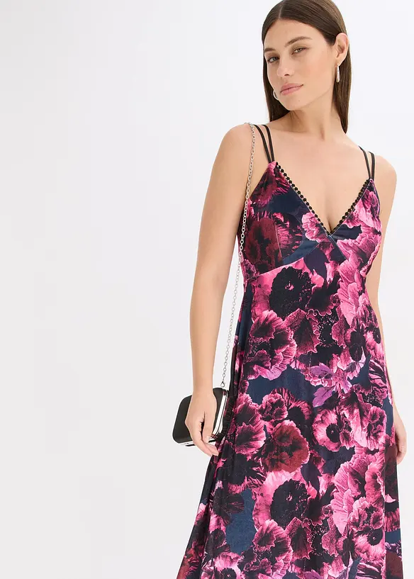 Abito midi in velluto lucido, bonprix