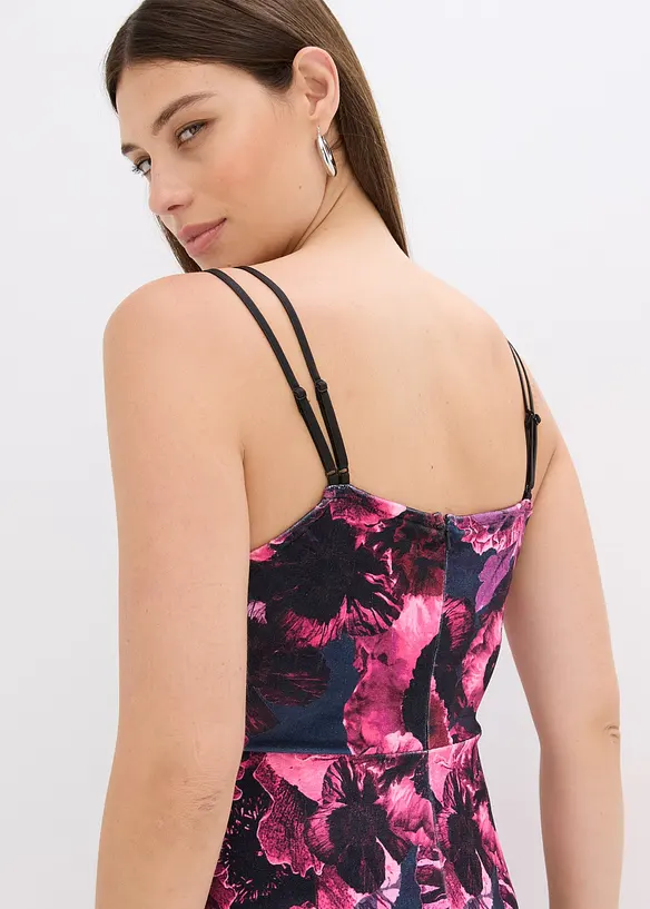Abito midi in velluto lucido, bonprix
