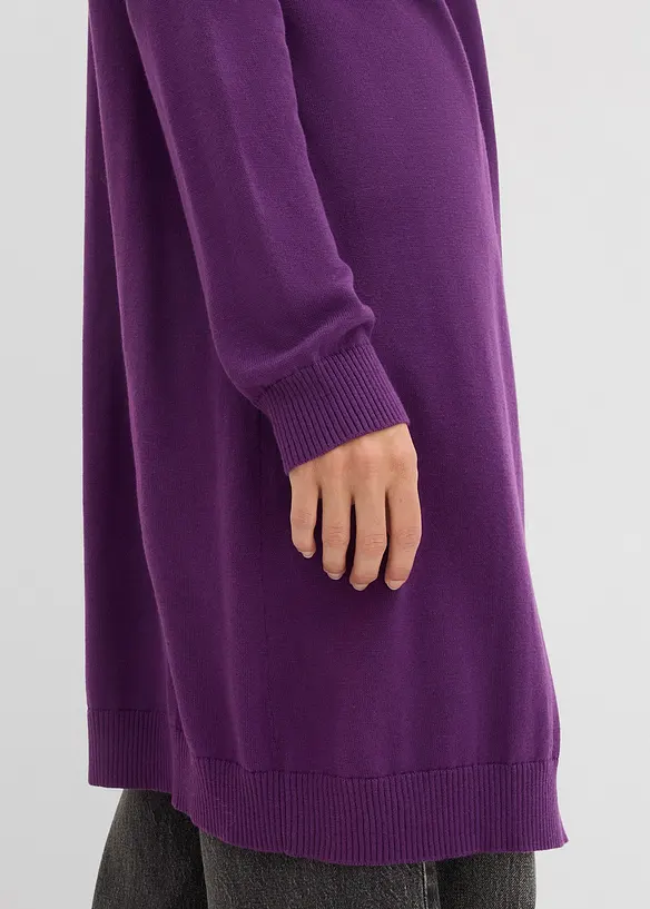 Cardigan lungo con bordi arrotolati, bonprix