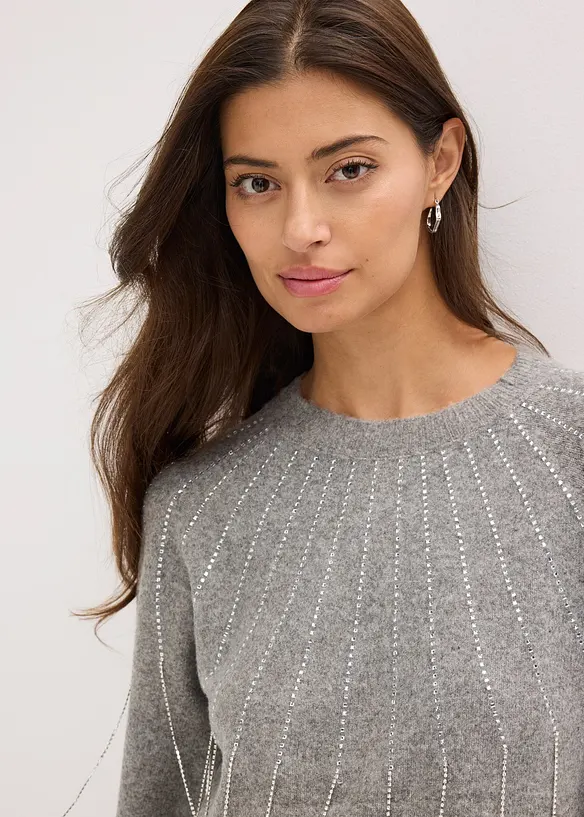 Maglione con strass, bonprix