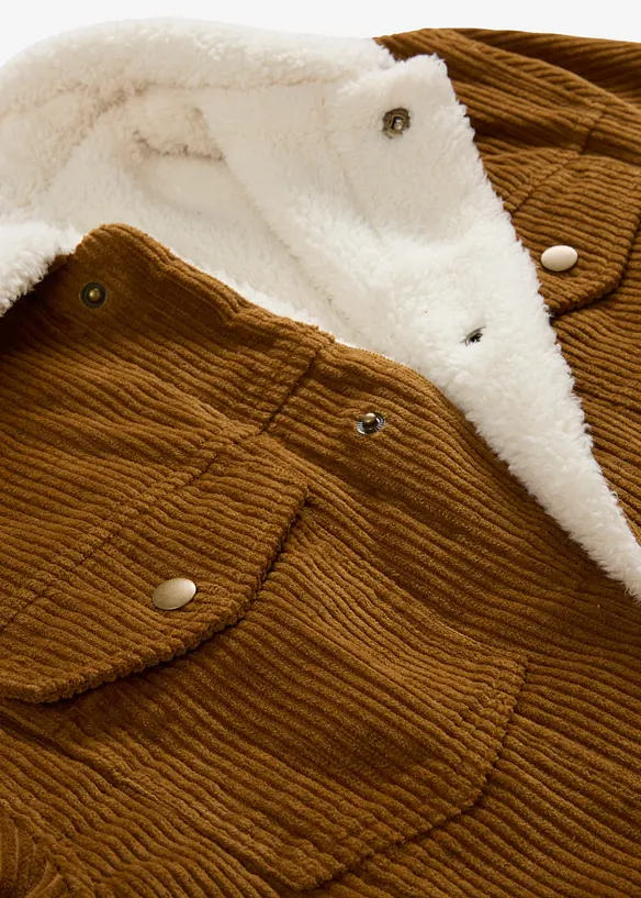 Giacca in velluto a coste con fodera teddy, bonprix