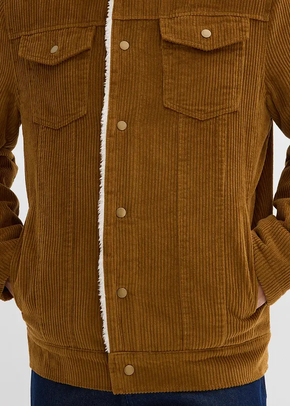 Giacca in velluto a coste con fodera teddy, bonprix
