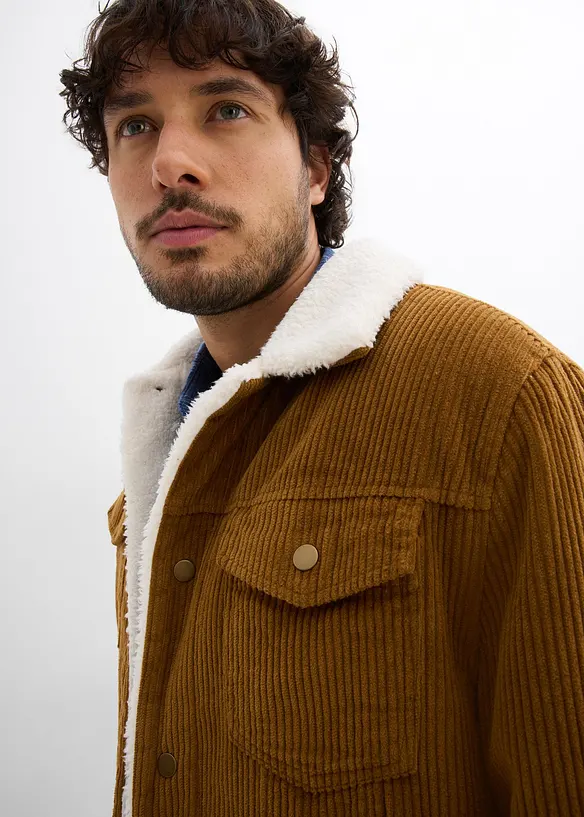 Giacca in velluto a coste con fodera teddy, bonprix