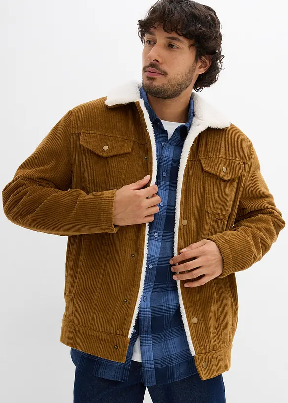 Giacca in velluto a coste con fodera teddy, bonprix