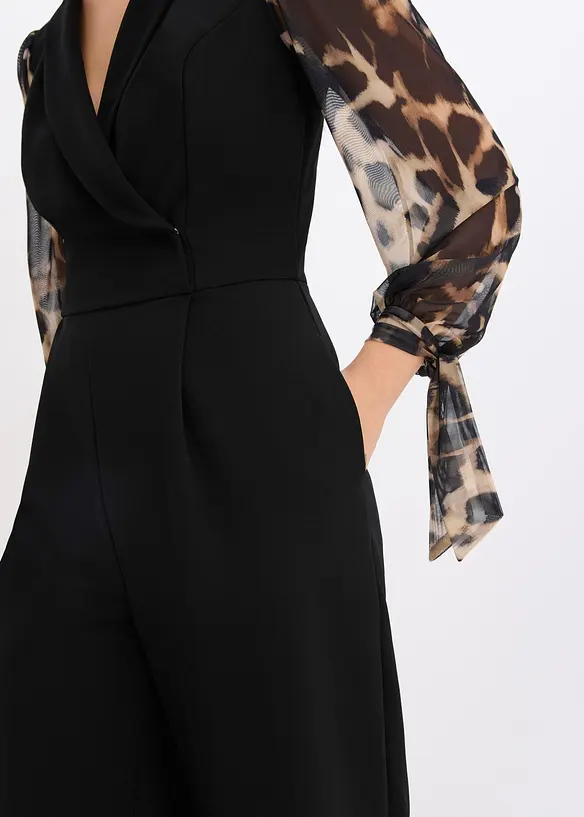 Tuta elegante in jersey con maniche in mesh, bonprix