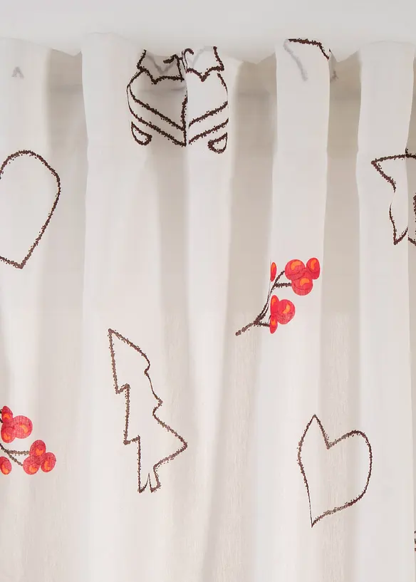 Tenda trasparente con fantasia natalizia (pacco da 1), bonprix