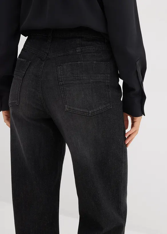 Jeans straight con risvolto, vita alta, bonprix