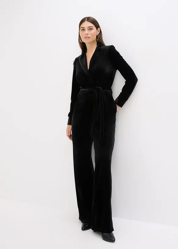 Tuta elegante in jersey di velluto fluente, bonprix