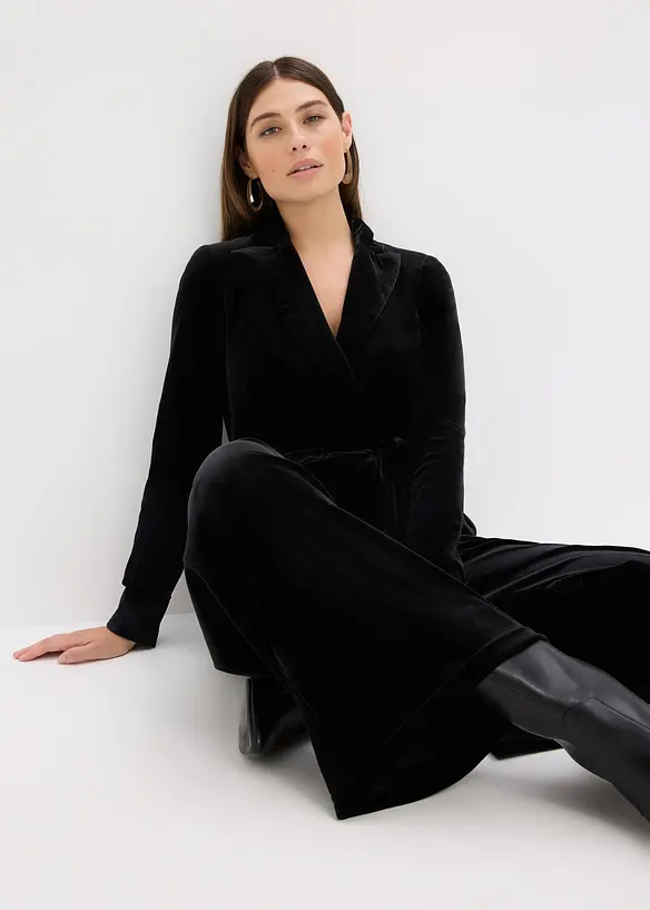 Tuta elegante in jersey di velluto fluente, bonprix