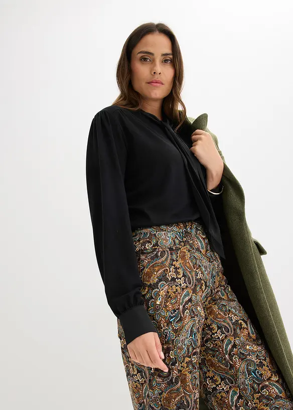 Maglia con viscosa e fiocco in satin, bonprix
