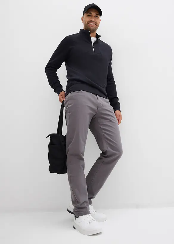 Pantaloni termici elasticizzati con fodera in flanella straight, regular fit, bonprix