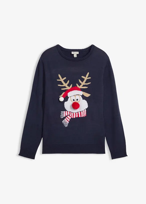 Maglione natalizio in filato fine, bonprix