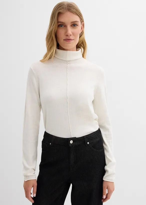 Maglione a collo alto in misto cachemire morbido, bonprix