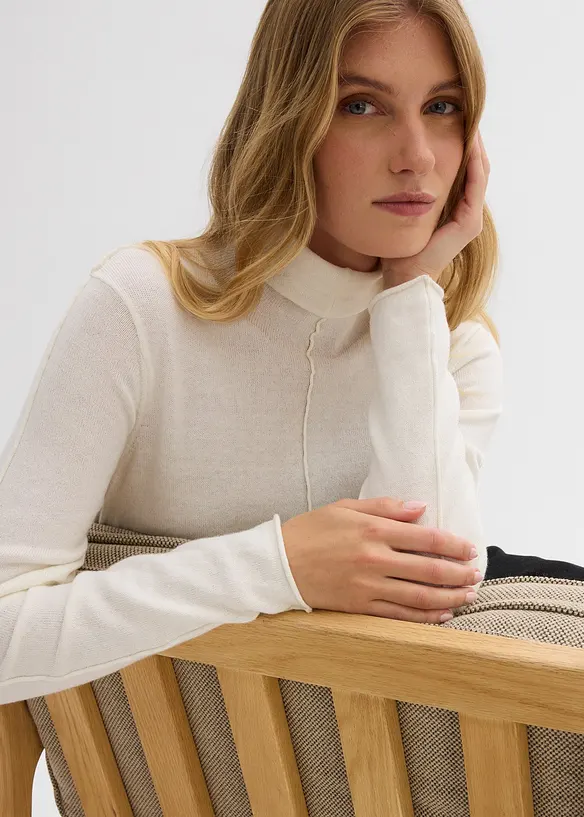 Maglione a collo alto in misto cachemire morbido, bonprix