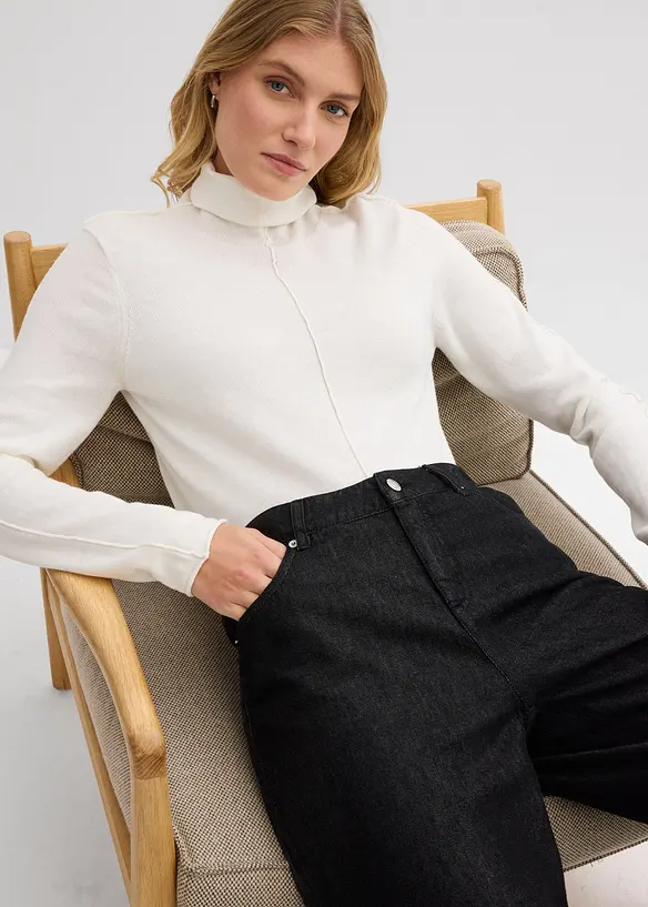 Maglione a collo alto in misto cachemire morbido, bonprix