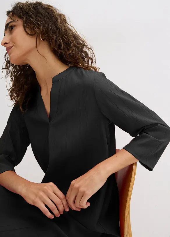 Abito tunica in misto viscosa con effetto operato, bonprix