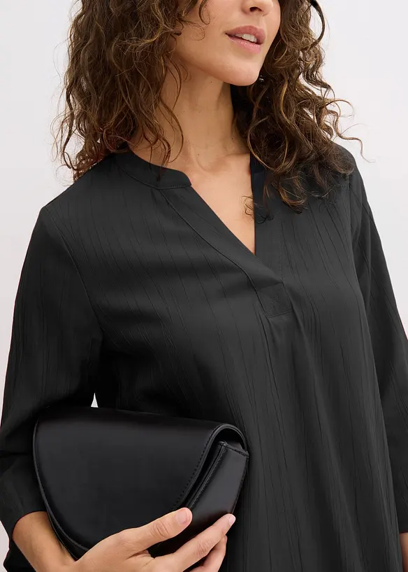 Abito tunica in misto viscosa con effetto operato, bonprix