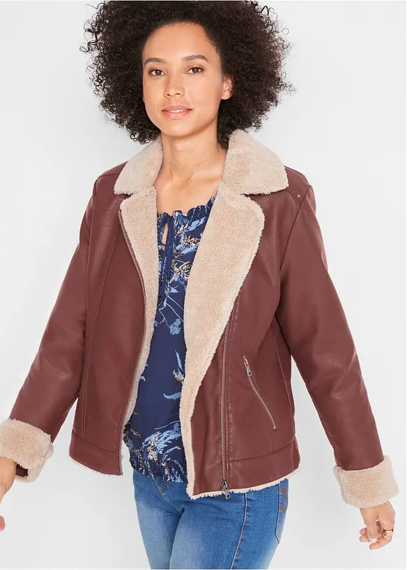 Giacca in similpelle foderata, bonprix