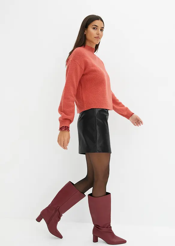 Gonna corta in similpelle, bonprix