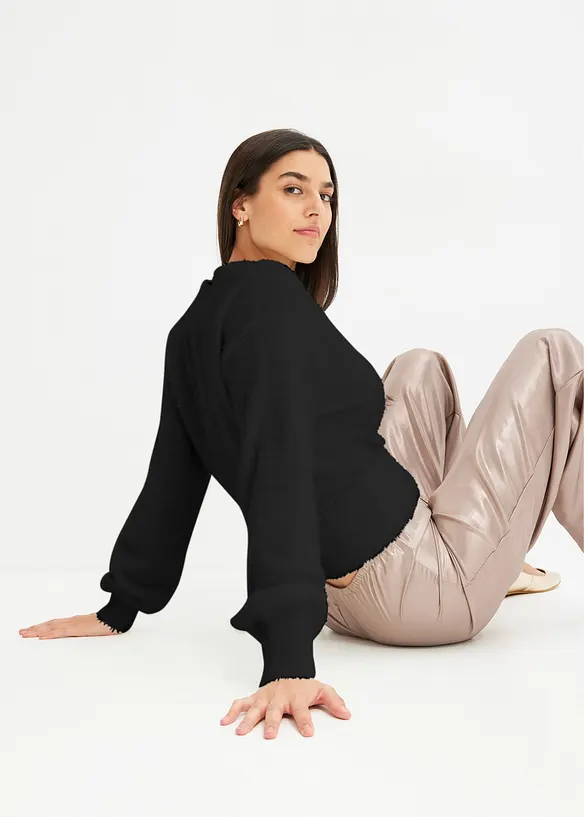 Maglione incrociato con accessorio, bonprix
