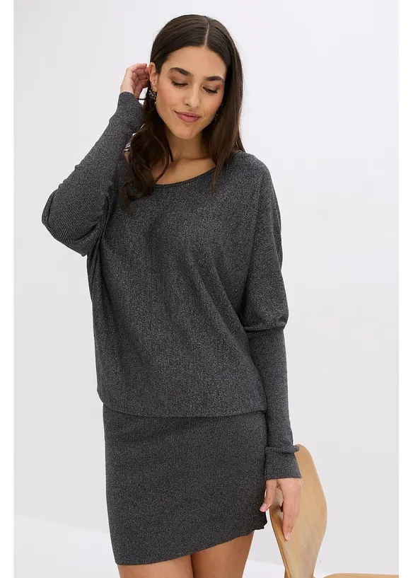 Abito fluente in maglia misto viscosa, bonprix