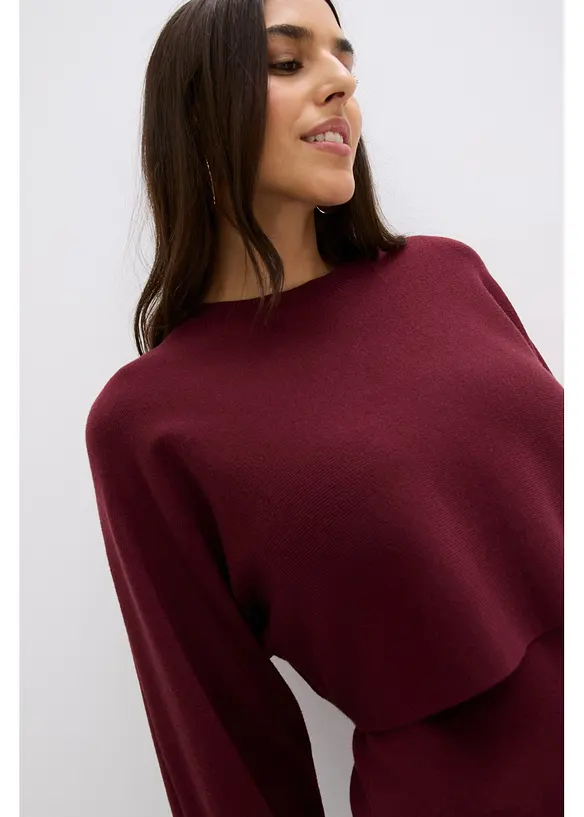 Abito in maglia e maglione abbinato (set 2 pezzi), bonprix