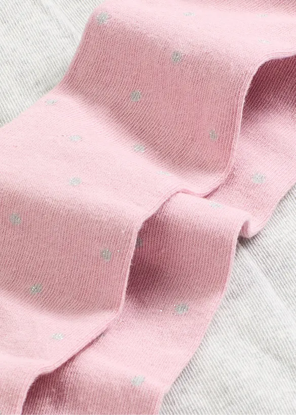 Calzamaglia con pois glitterati per la variante di colore rosa (pacco da 2), bonprix