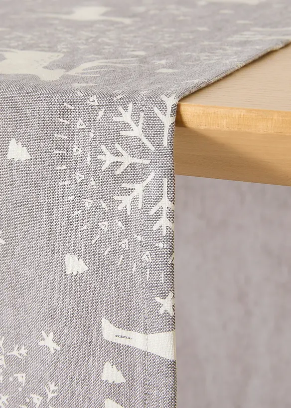 Runner tavolo in cotone biologico con motivo invernale, bonprix