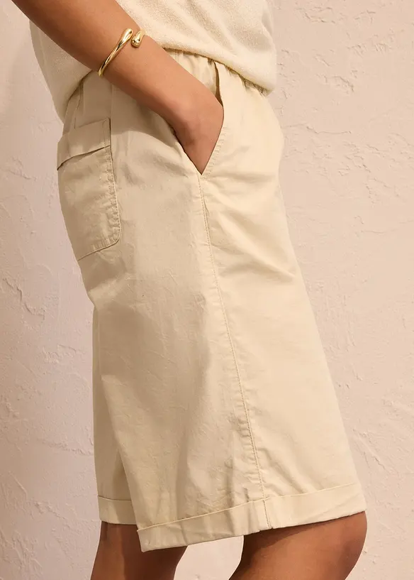 Bermuda in misto cotone paper touch, bonprix