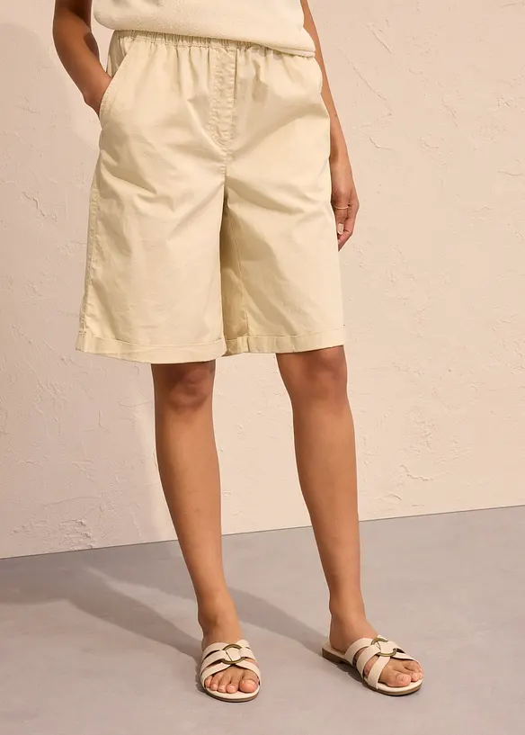 Bermuda in misto cotone paper touch, bonprix