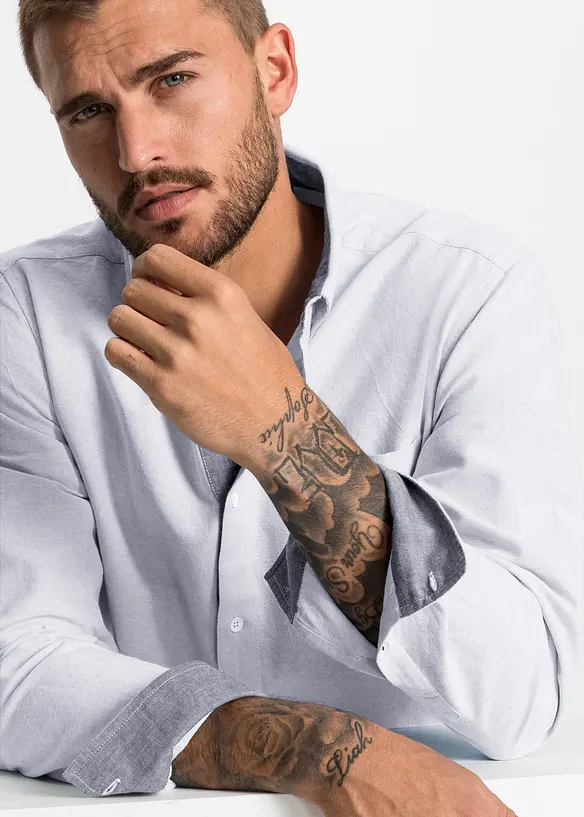 Camicia Oxford a maniche lunghe in puro cotone, bonprix