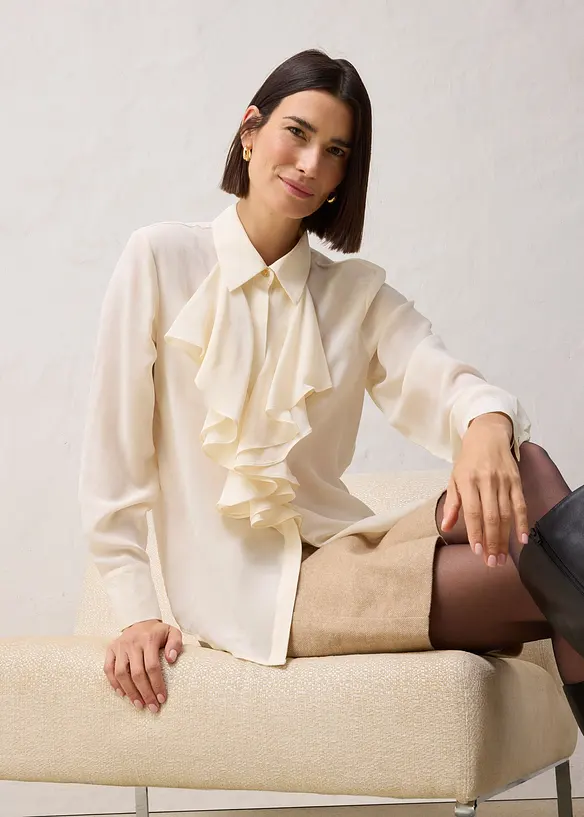 Blusa con seta, bonprix