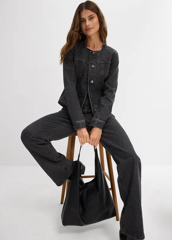 Giacca di jeans con strass, bonprix