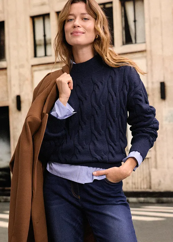 Jeans termici a gamba dritta con girovita comodo, vita media, bonprix