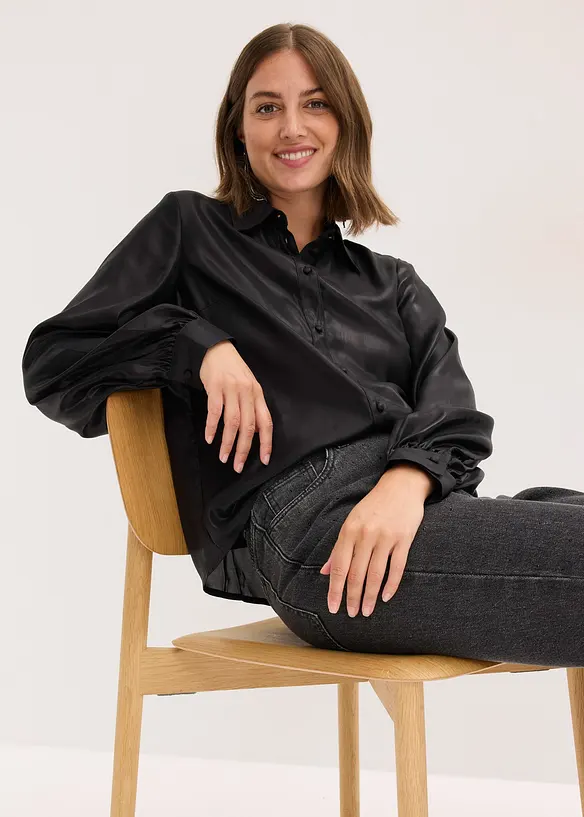 Camicetta in satin lucido, bonprix