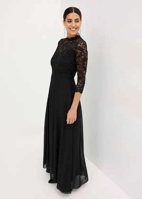 Abito lungo con pizzo, bonprix