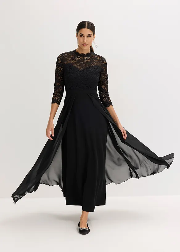 Abito lungo con pizzo, bonprix