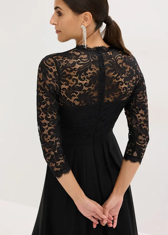 Abito lungo con pizzo, bonprix