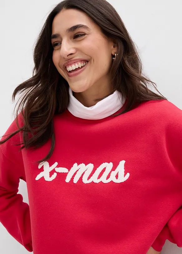 Felpa oversize in misto cotone, bonprix