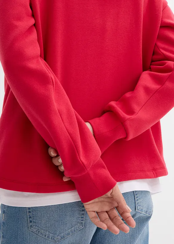 Felpa oversize in misto cotone, bonprix