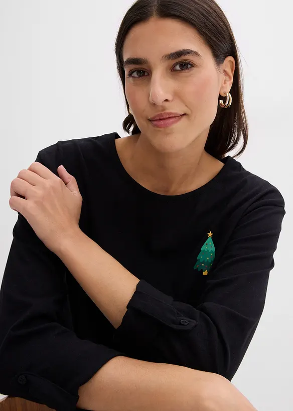 Maglia a maniche lunghe in puro cotone biologico, bonprix