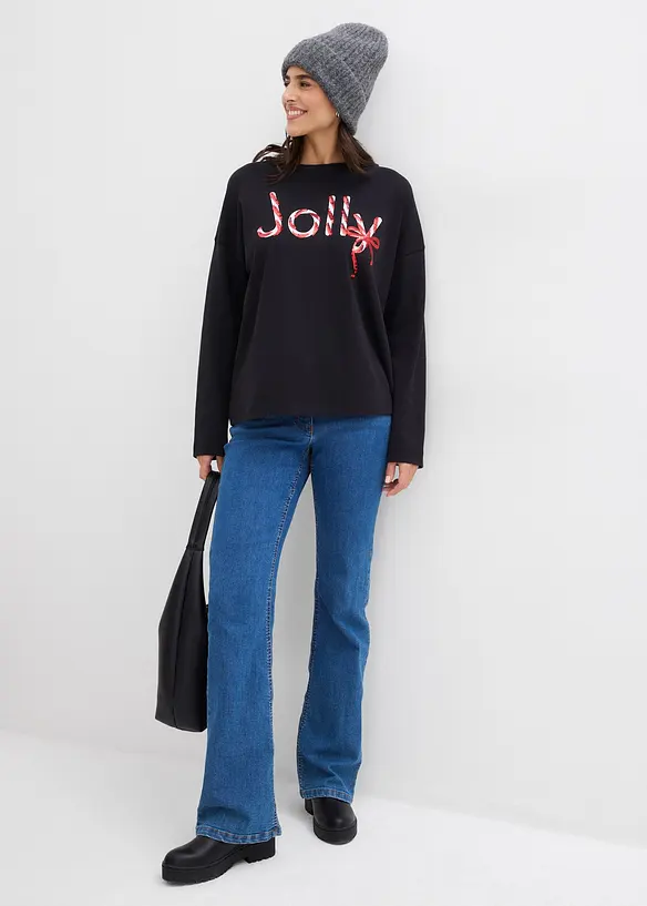 Maglia a maniche lunghe in puro cotone biologico, bonprix