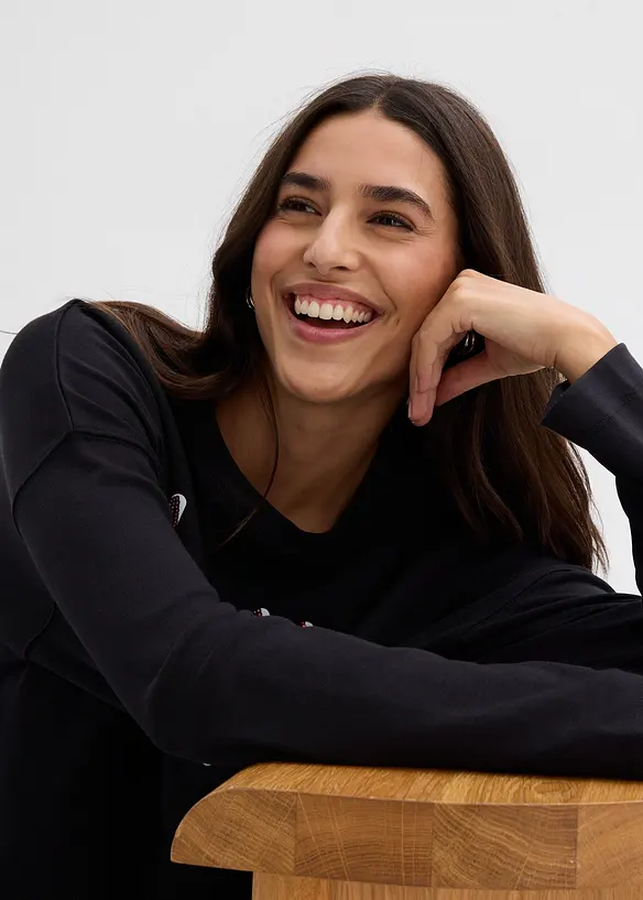 Maglia a maniche lunghe in puro cotone biologico, bonprix